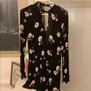 Long sleeve flower romper
